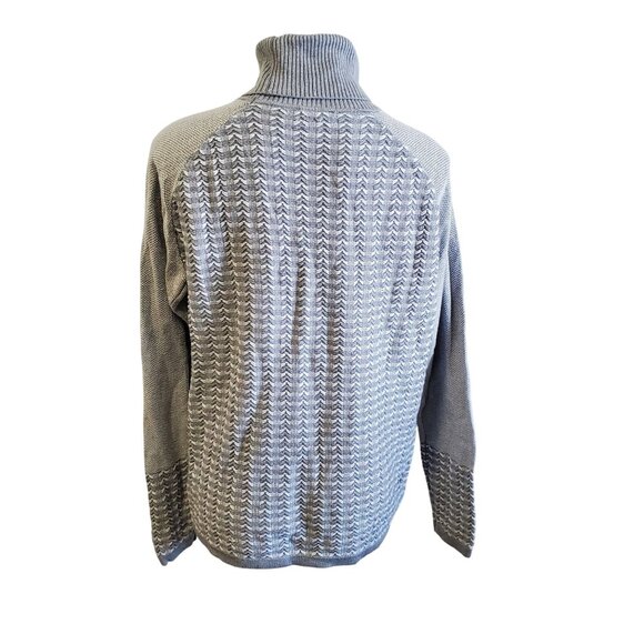 The Limited Gray Knit Modern Textured Pattern Turtleneck Sweater XL - Picture 6 of 12